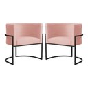 Ver imagem 1 de Kit 02 Poltronas Luana Base Preta Veludo Cores - DS Estofados Poltrona Luana Rosa