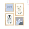 Quadros Decorativos Infantil Gelo Urso Polar e Pinguim Cor:pinus - 1