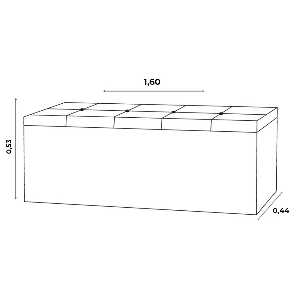 Calçadeira Recamier Baú Queen 1,60m Roma Corano Branco - Pallazio - 4