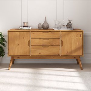 Balcao Aparador Buffet Madeira 2 Portas 3 Gavetas Tivoli Madeirado Idimex