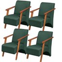 Ver imagem 1 de Kit 4 Poltronas Venus 1 Lugar Braço Madeira Maciça Tecido Suede Unidecor Verde