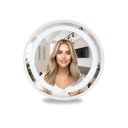 Ver imagem 1 de Espelho Redondo Decorativo 50cm Iluminado 3 Leds Touch Screen Moldura em Aluminio - Branco