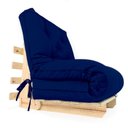 Ver imagem 1 de Sofa Cama Solteiro Futon Dobrável Azul Royal Acquablock