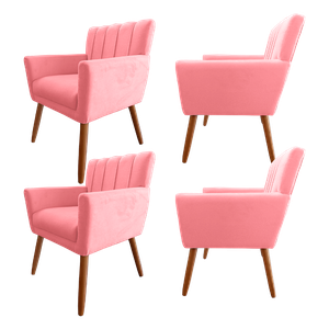 Ki 4 Poltrona Decorativa para Recepção Cecília - Rosa