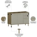 Ver imagem 4 de Balcão de Cozinha para Pia 120cm Nádia Mocca/avelã L01 - Mpozenato