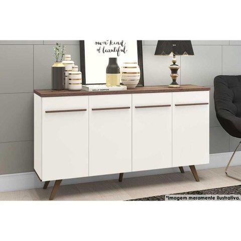Aparador Sala RT3133 c/4 Portas 160cm White Movelbento