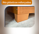 Ver imagem 6 de Cômoda Branca 4 Gavetas Estilo Moderno com Puxadores Amadeirados para Quarto e Bebê