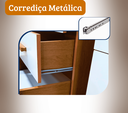 Ver imagem 5 de Cômoda Branca 4 Gavetas Estilo Moderno com Puxadores Amadeirados para Quarto e Bebê