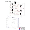 Ver imagem 4 de Cômoda Infantil 95cm 1 Porta com Vidro e 4 Gavetas Ternura Multimóveis Mp4479 Madeirado/off White