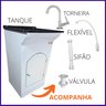 Tanque de Lavar Roupa 20L 100% Fibra com Torneira de Bancada Tanque:Preto - 5