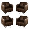 Kit 4 Poltronas Giratória Astana Couro Capucino - 1