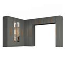 Ver imagem 3 de Guarda-roupa Modulado Cecília 15 Portas 2 Gavetas com Espelho Onix - Pnr Móveis