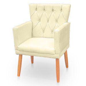 Poltrona Capitonê Clássica Confortável para Sala e Quarto Ana Suede