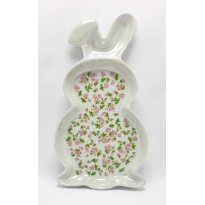 Bandeja Coelho - Flores Rosa Cerâmica Maria Sofia