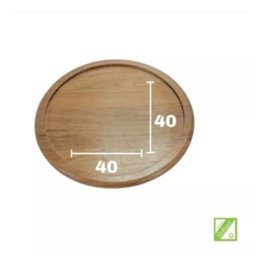 Bandeja de Madeira Maciça Redonda de Pizza para Forma 40cm - 3