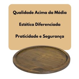 Bandeja de Madeira Maciça Redonda de Pizza para Forma 40cm - 7
