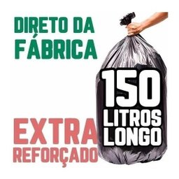 Saco de Lixo 150 Litros 100 Un Preto Ainda Mais Forte Preto - 1