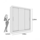 Ver imagem 2 de Guarda Roupa Casal 3 Portas 4 Gavetas - Valencia-neve - Tcil Móveis