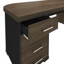 Ver imagem 4 de Mesa para Escritório com Apoio 4 Gavetas Charuto/Preto - Artany Móveis