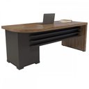 Ver imagem 2 de Mesa para Escritório com Apoio 4 Gavetas Charuto/Preto - Artany Móveis