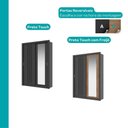 Ver imagem 4 de Guarda Roupa Solteiro 2 Portas Darvi com Espelho Direito Carraro Preto Touch