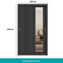 Ver imagem 5 de Guarda Roupa Solteiro 2 Portas Darvi com Espelho Direito Carraro Preto Touch