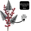 Ver imagem 4 de Galho Decorativo Natal 3 Pinheiros Nevados e Berries 48cm - Magizi