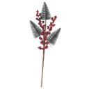 Ver imagem 1 de Galho Decorativo Natal 3 Pinheiros Nevados e Berries 48cm - Magizi
