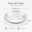 Ver imagem 3 de Prato Florae 30cm Vidro Transparente com Relevo Floral