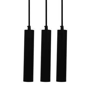 Kit 3x Pendente Tubo Cilindro Preto Alumínio Balcão Cozinha Mr11 Gu10