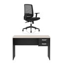 Ver imagem 2 de Conjunto Mesa de Escritório 120x60cm com 2 Gavetas + Cadeira Netflex Ergonômica Premium Reclinável