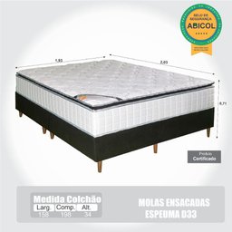 Colchão King Molas Ensacadas Miami + Base 193x203x71 - 5