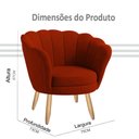 Ver imagem 5 de Poltrona Decorativa Pétala Veludo Vermelho Pés Palito