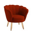 Ver imagem 1 de Poltrona Decorativa Pétala Veludo Vermelho Pés Palito