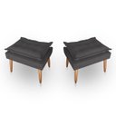 Ver imagem 1 de Kit 02 Puff para Sala e Quarto Madeira Decorativo Opala Suede Cinza