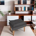 Ver imagem 2 de Kit 02 Puff para Sala e Quarto Madeira Decorativo Opala Suede Cinza