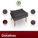 Ver imagem 4 de Kit 02 Puff para Sala e Quarto Madeira Decorativo Opala Suede Cinza