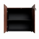 Ver imagem 7 de Armário Baixo 80cm com 2 Portas e Tampo Embutido para Escritório Marrom/Louro Preto com Preto