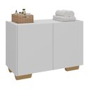 Ver imagem 1 de Gabinete Armário de Banheiro 62,5cm 2 Portas com Pés Multimóveis Mp5046 Branco/natural