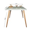 Ver imagem 2 de Mesa Jantar Pés Palitos Tampo Quadrado Vidro Laqueado 120cm Off White