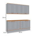 Ver imagem 2 de Cozinha Compacta Aspen 9 Portas 4 Gavetas Cinza/Cinamomo - Fellicci