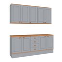 Ver imagem 1 de Cozinha Compacta Aspen 9 Portas 4 Gavetas Cinza/Cinamomo - Fellicci