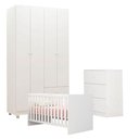 Ver imagem 1 de Quarto de Bebê Louise 4 Portas com Berço Doce Sonho 100 Branco Brilho - Ajl
