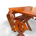 Ver imagem 3 de Conjunto Mesa Madeira Rústica para Churrasco - Mesa + 4 Bancos Mel