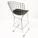 Ver imagem 3 de Banqueta BERTÓIA cromada assento preto altura 60cm - Poltronas do Sul