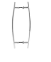 Ver imagem 2 de Puxador Duplo Alumínio Curvo 80cm Porta Pivotante Polido