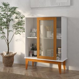 Armário Aparador Denver 1 Porta com Pé de Madeira Moveis House - 1