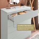 Ver imagem 5 de Cômoda para Quarto com 5 Gavetas Compacta 86,8CMX45CMX91,5cm Cinza