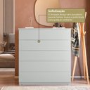 Ver mais imagens de Cômoda para Quarto com 5 Gavetas Compacta 86,8CMX45CMX91,5cm Cinza