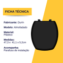 Ver imagem 3 de Assento Tampa Vaso Sanitário Thema Incepa Almofadado Preto Durín